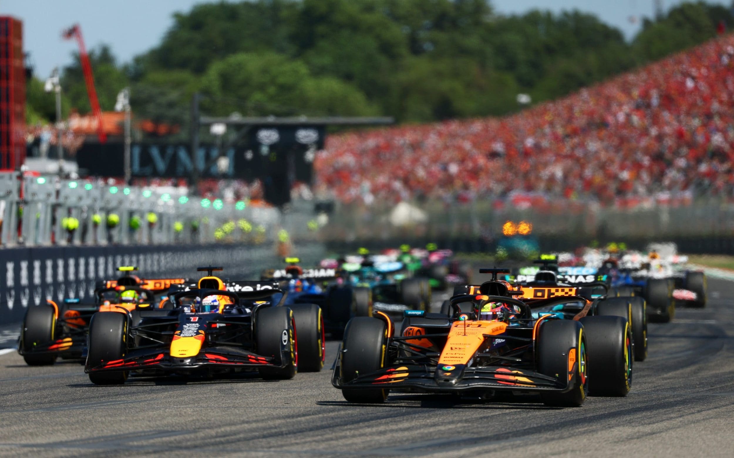 Cars on the Imola track in 2025
