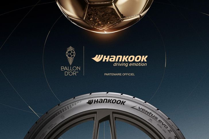 A promotional graphic highlighting Hankook Tire’s third consecutive year as an official sponsor of the prestigious Ballon d’Or / Courtesy of Hankook Tire & Technology
