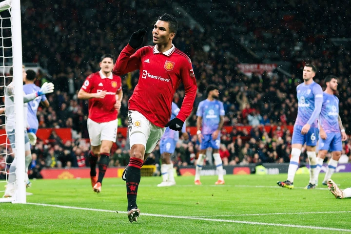 Casemiro's tweet after scoring his first Old Trafford goal for Man United against Bournemouth