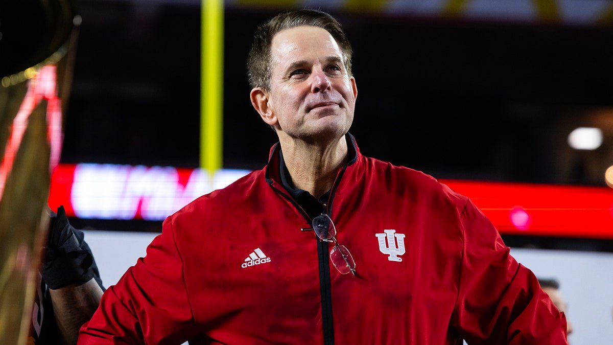 Indiana Hoosiers head coach Curt Cignetti after defeating the Miami Hurricanes in the College Football Playoff National Championship game at Hard Rock Stadium in Miami Gardens, Florida on Jan. 19, 2026.