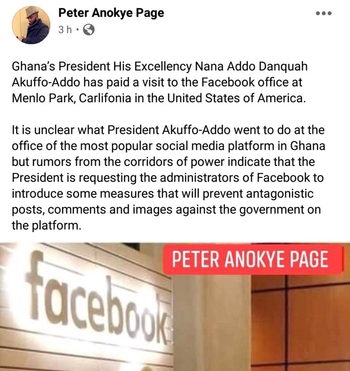 See massive reactions on social media as President Akuffo Addo Visits the office of Facebook in America