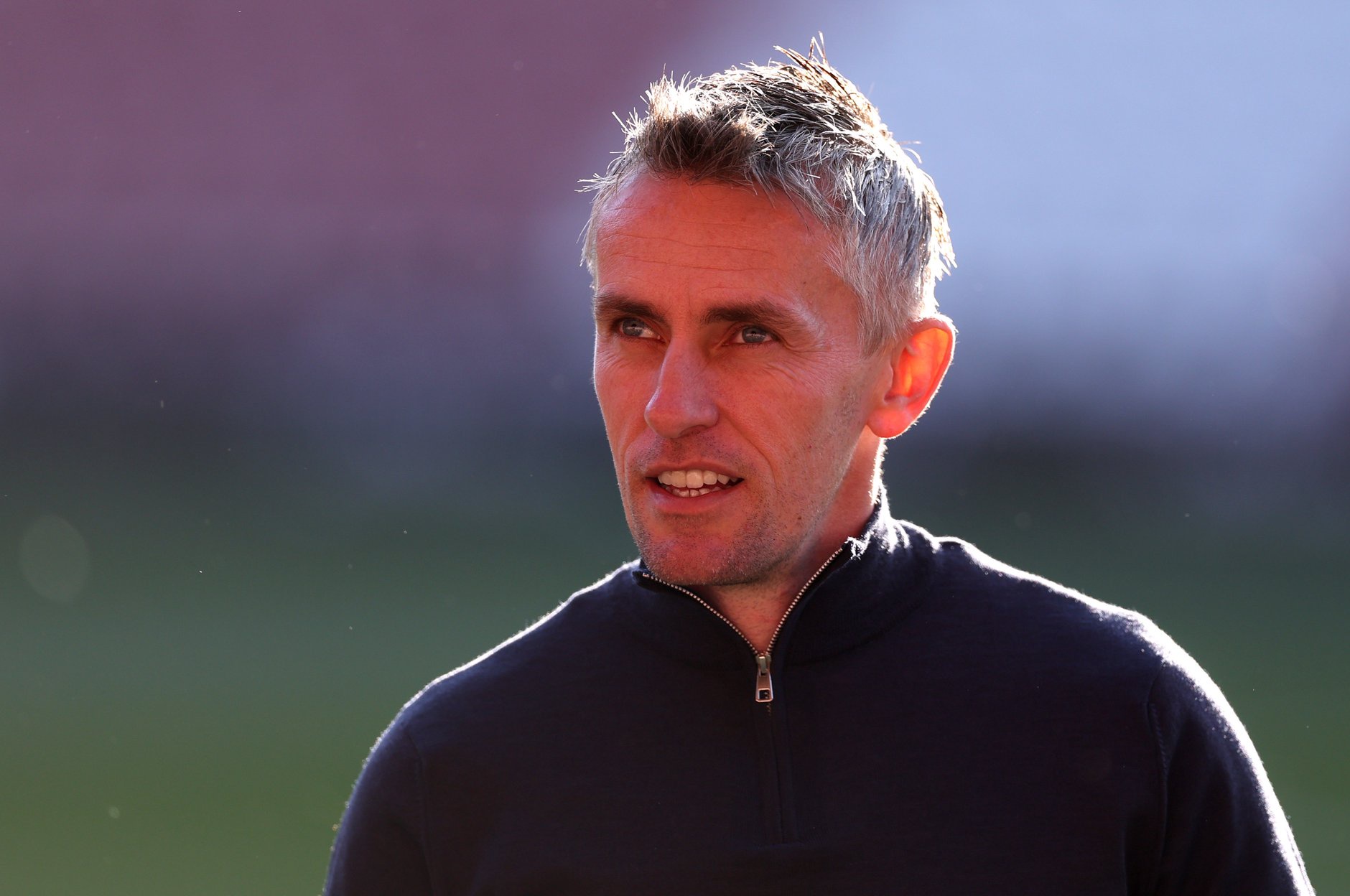 Kieran McKenna, Manager of Ipswich Town, inspects the pitch prior to the Sky Bet Championship match between Southampton and Ipswich Town