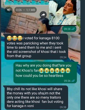 Bbtitans S1: Leaked Chats Reveal How Khosi Was Betrayed For Kanaga Jnr