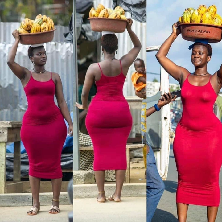 Beautiful and curvy lady selling cocoa on the streets causes confusion online (photos)