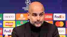 Pep Guardiola speaking at his press conference
