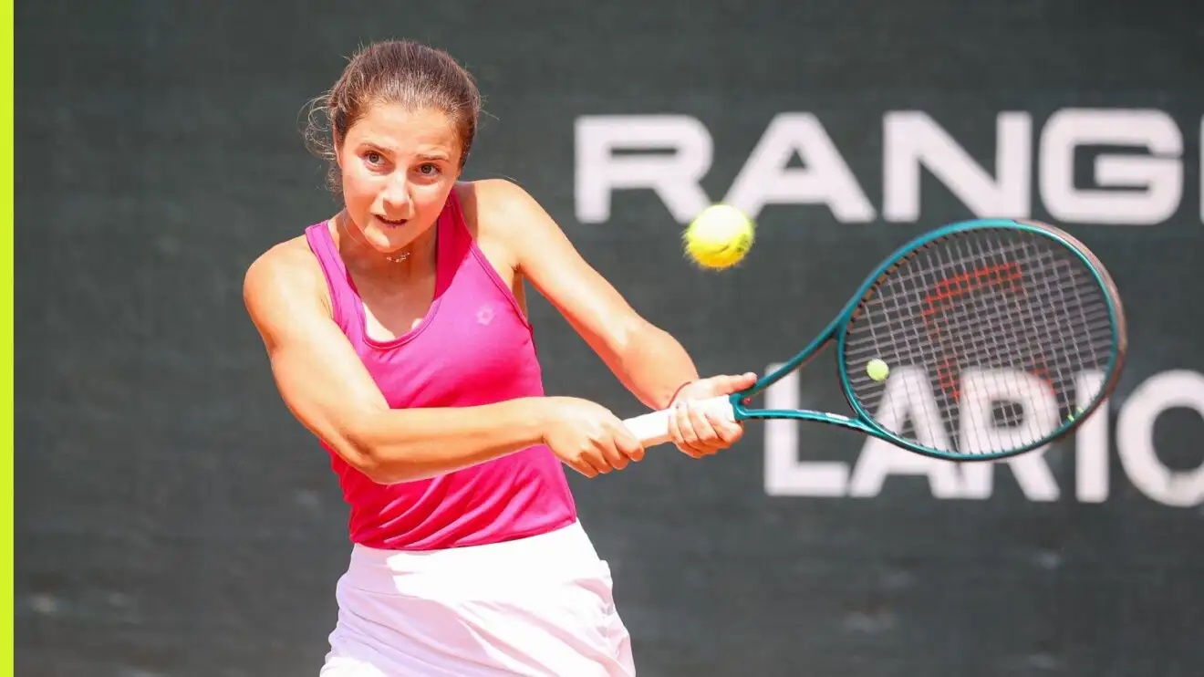 Rositsa Dencheva playing a ITF event in Italy in 2025