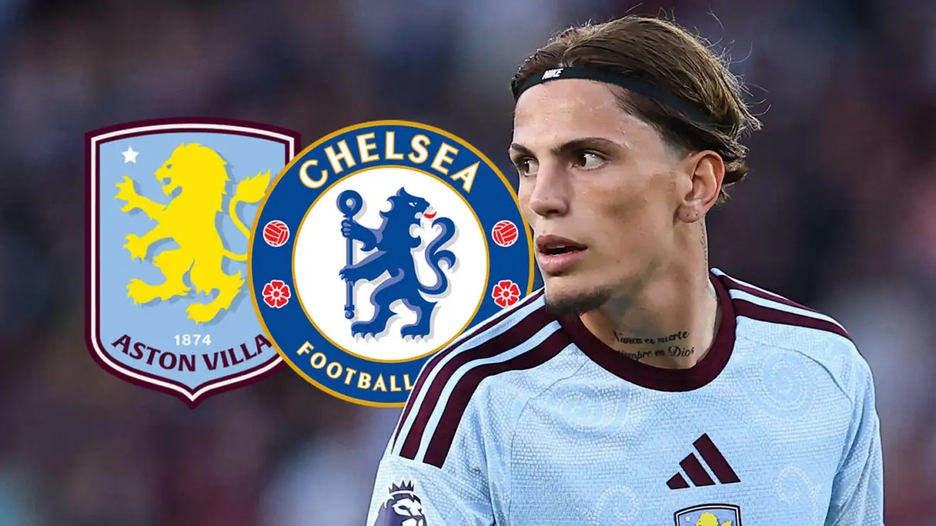 Aston Villa badge, Chelsea badge and Alejandro Garnacho - copyright F365
