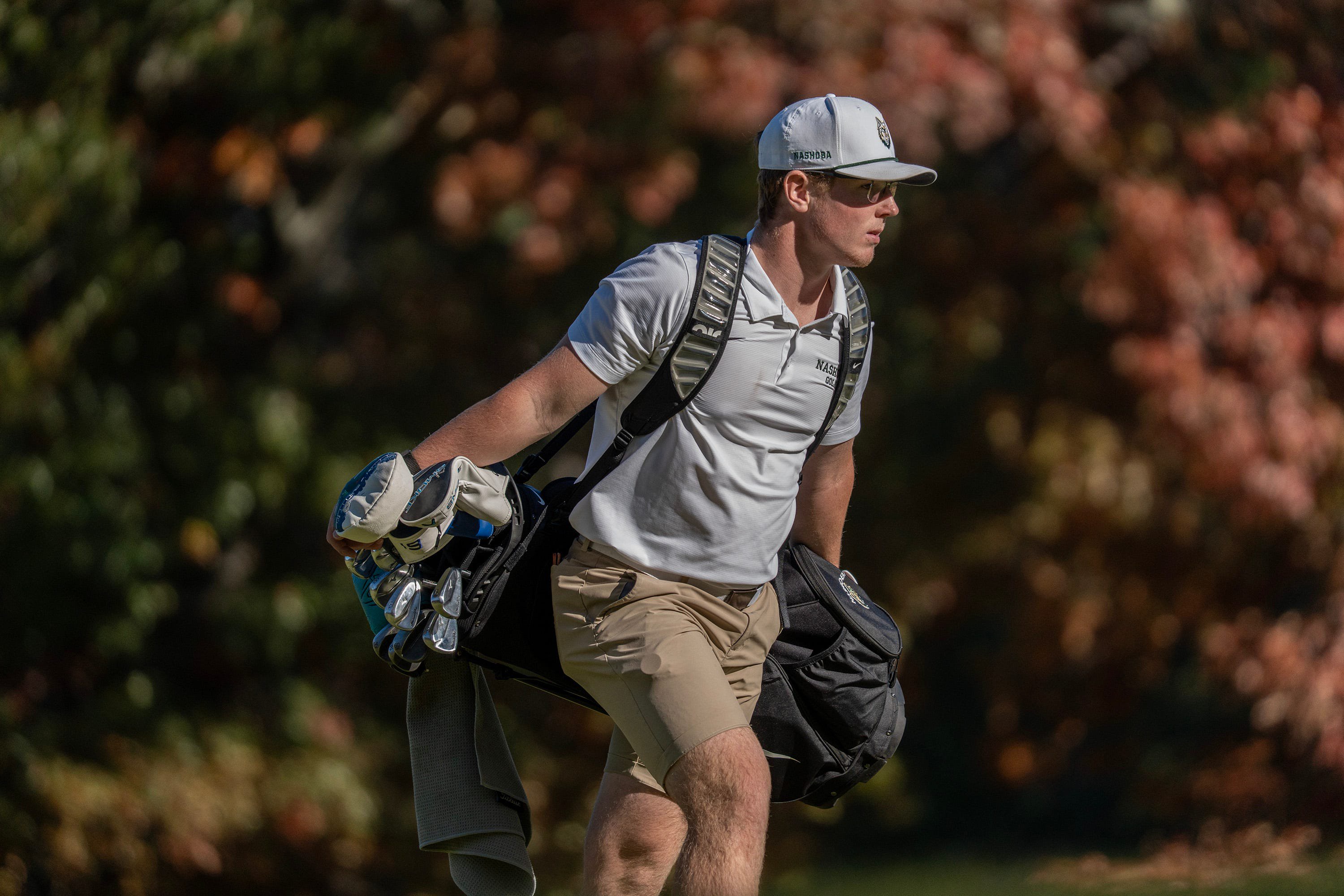 Nolan Engelhardt of Nashoba Regional High School at the Div. 2 state championship at Franklin Country Club, Oct. 26, 2026.