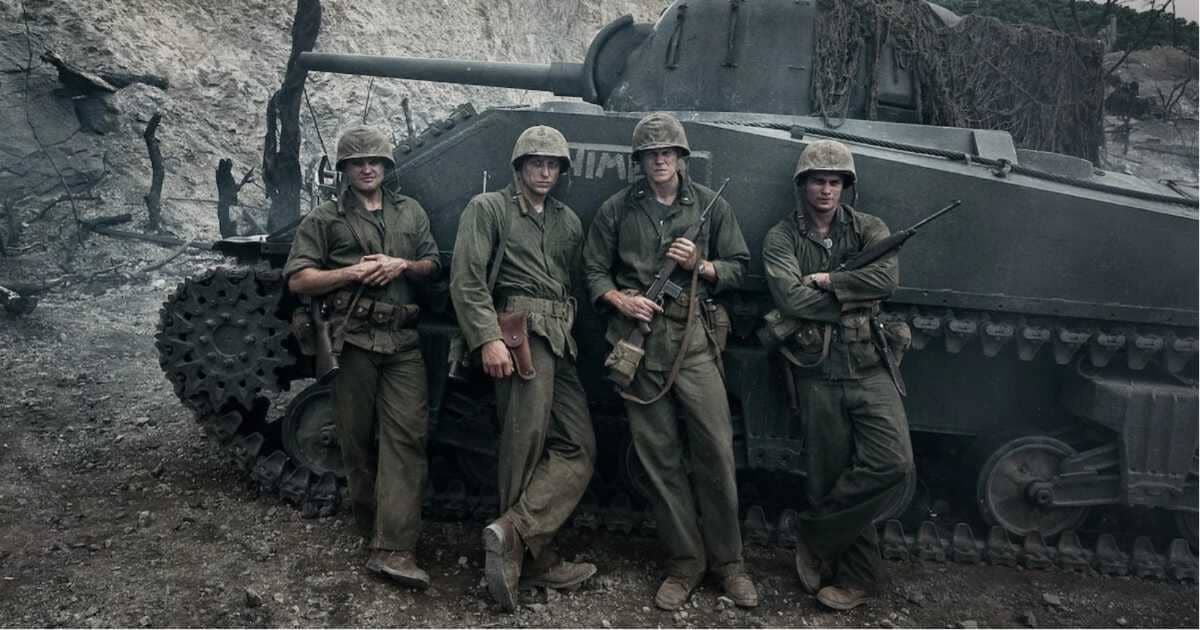 (L–R) Ray Nicholson, Tom Francis, Bill Skarsgård and Nicholas Galitzine in a production still from 'The Mosquito Bowl' (Cover Image Source: Netflix)