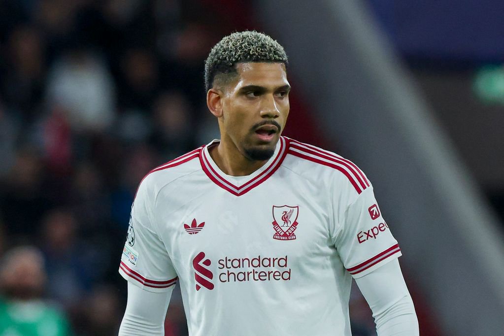 Liverpool center-back Ronald Araujo in Champions League action against LASK