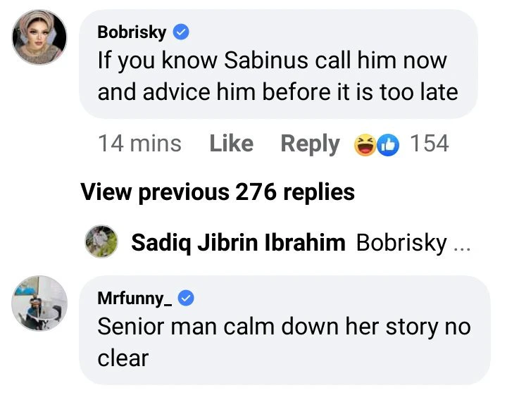 d837a39210c4400da34be73c49ce41ae209512029722107293 If You Know Sabinus, Call Him And Advice Him Before It's Too Late - Bobrisky Tells Sabinus' Fans.