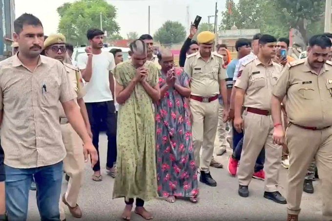 बोलेरो से कुचलकर सांड को बेरहमी से मार डाला, पुलिस ने आरोपियों का सिर मुंडवाकर अपमानजनक जुलूस निकाला