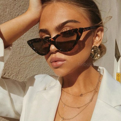 Buy Online COOYOUNG Cute Sexy Retro Cat Eye Sunglasses Women Small Black White Triangle Vintage Cheap Ladies Sun Glasses Red Female UV400 ▻ Alitools