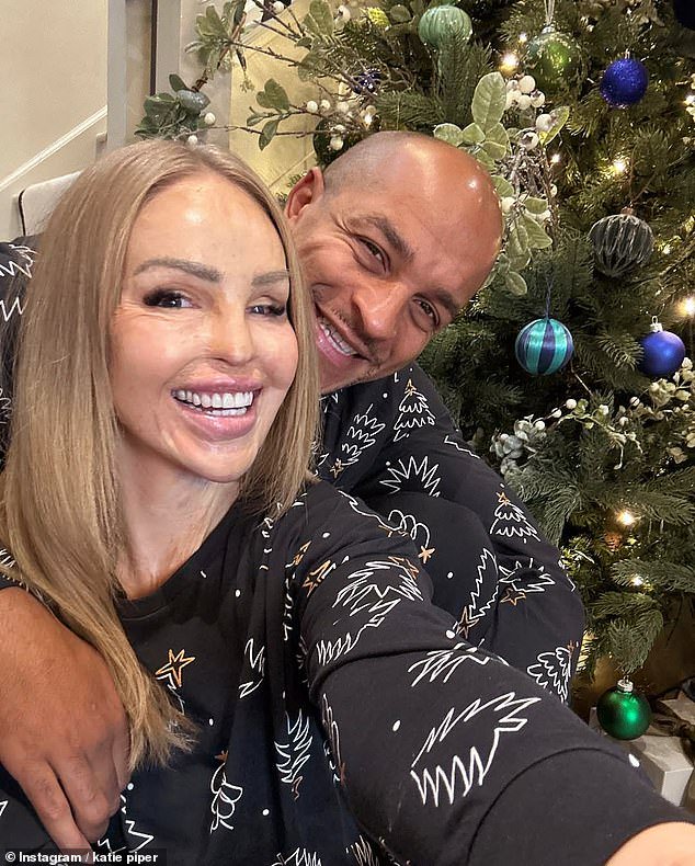 Meanwhile, Katie Piper shared a slew of loved up snaps with her husband Richard James Sutton, as the couple donned matching pyjamas