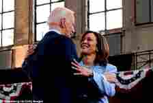 Harris and Biden in happier times, during a campaign event at Girard College in Philadelphia