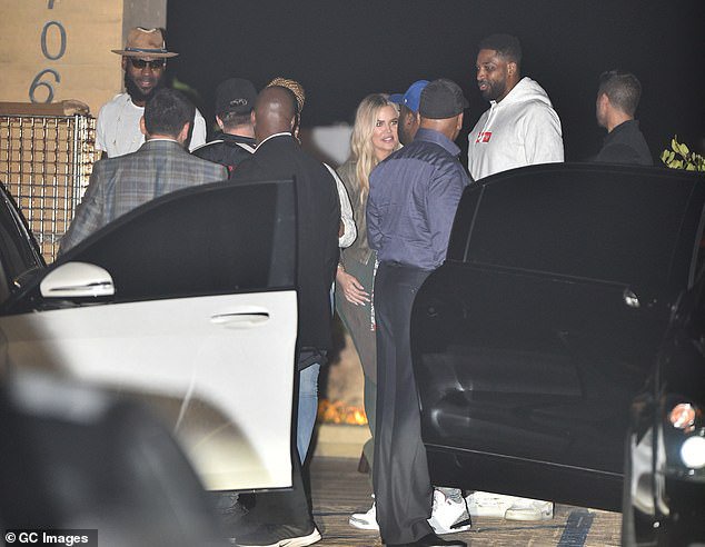 Khloe Kardashian, Tristan Thompson, LeBron James and Savannah Brinson are seen at Nobu on July 09, 2018 in Los Angeles. James was frequently spotted on LA's elite social scene