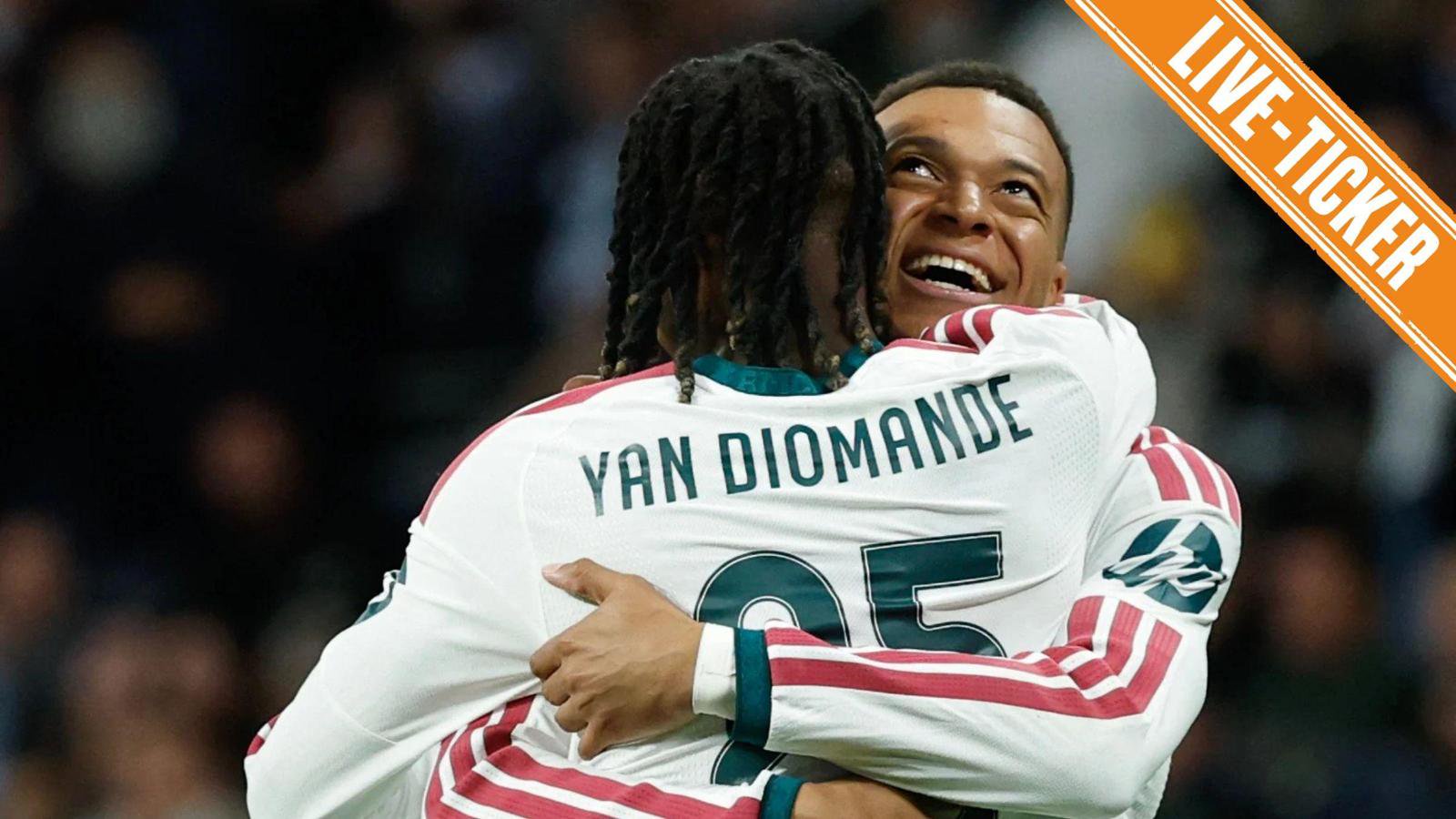 Diomande und Mbappe dürfen über ihre Tore gegen Leipzig jubeln.