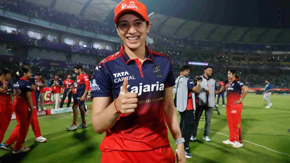 Smriti Mandhana after winning the 2026 WPL trophy. (WPL)