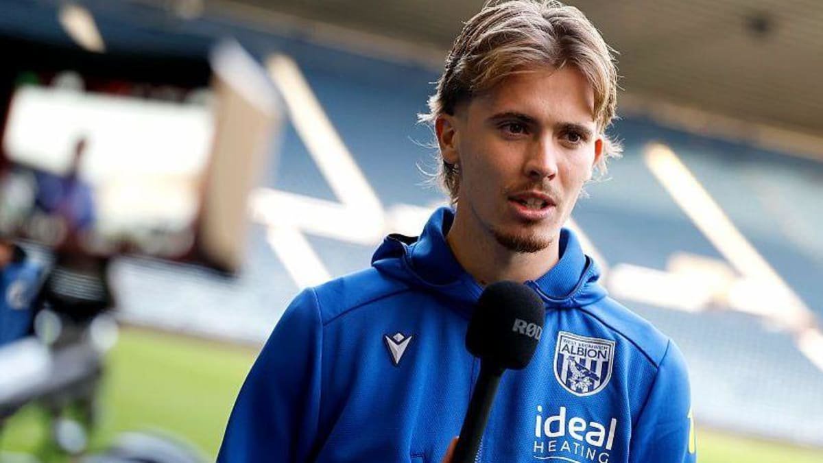 West Bromwich Albion midfielder Isaac Price is interviewed at The Hawthorns 