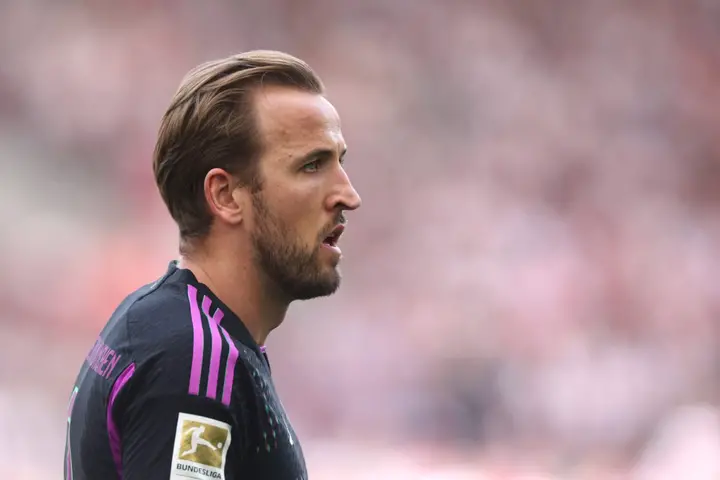 Harry Kane of Bayern Muenchen reacts during the Bundesliga match between VfB Stuttgart and FC Bayern München at MHPArena on May 04, 2024 in Stuttga...