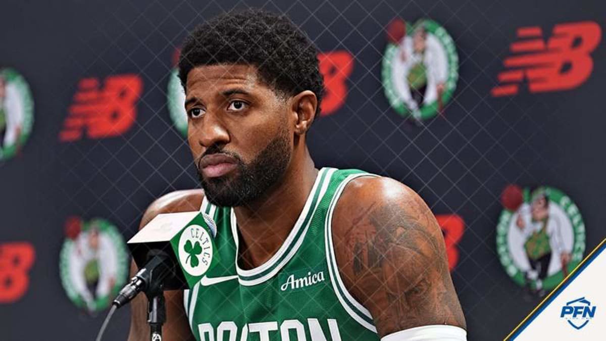 Sep 28, 2026; Boston, MA, USA; Boston Celtics forward Paul George (13) talks to reporters during media day at Auerbach Center. © David Butler II-Imagn Images