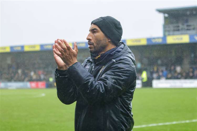 Maidstone United manager Craig Fagan at Torquay on Saturday. Picture: Helen Cooper