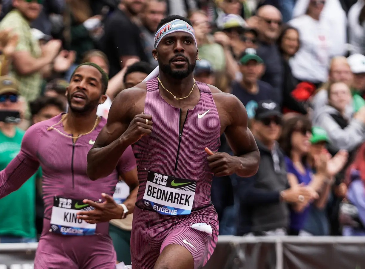 American sprinter Kenny Bednarek at the Prefontaine Classic Diamond League