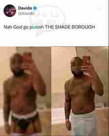 “Na God go punish you” – Davido drags UK blog for spreading edited photo of him wearing pant, shares the original one