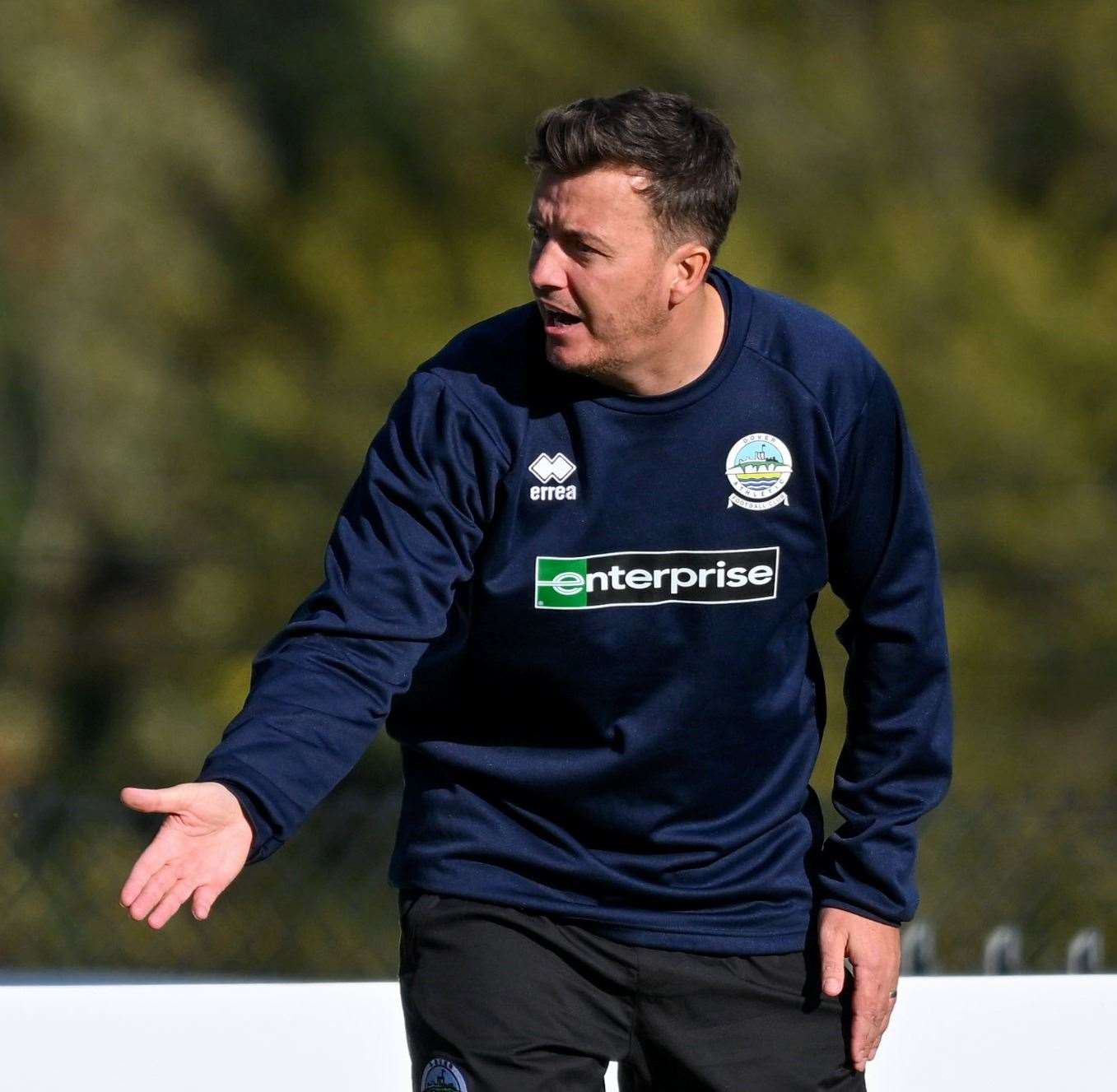 Dover assistant manager Mike Sandmann - saw red, too, against Chelmsford. Photo: Stuart Watson