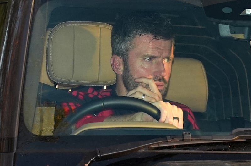 Manchester United manager Michael Carrick arrived at the club’s Carrington base on Tuesday morning