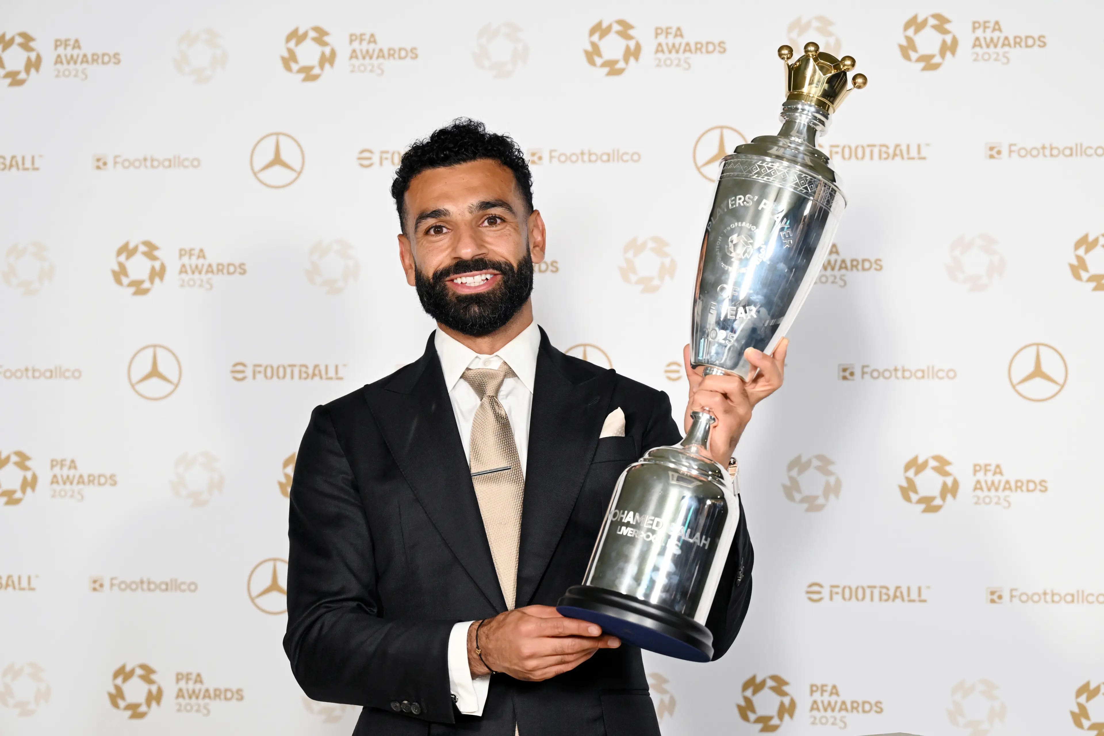 Mohamed Salah is the only player to win the PFA POTY award three times. (Image - Getty)