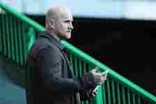 John Hartson, Former Celtic player looks on prior to the UEFA Champions League: First Qualifying Round match between Celtic and KR Reykjavik at Cel...