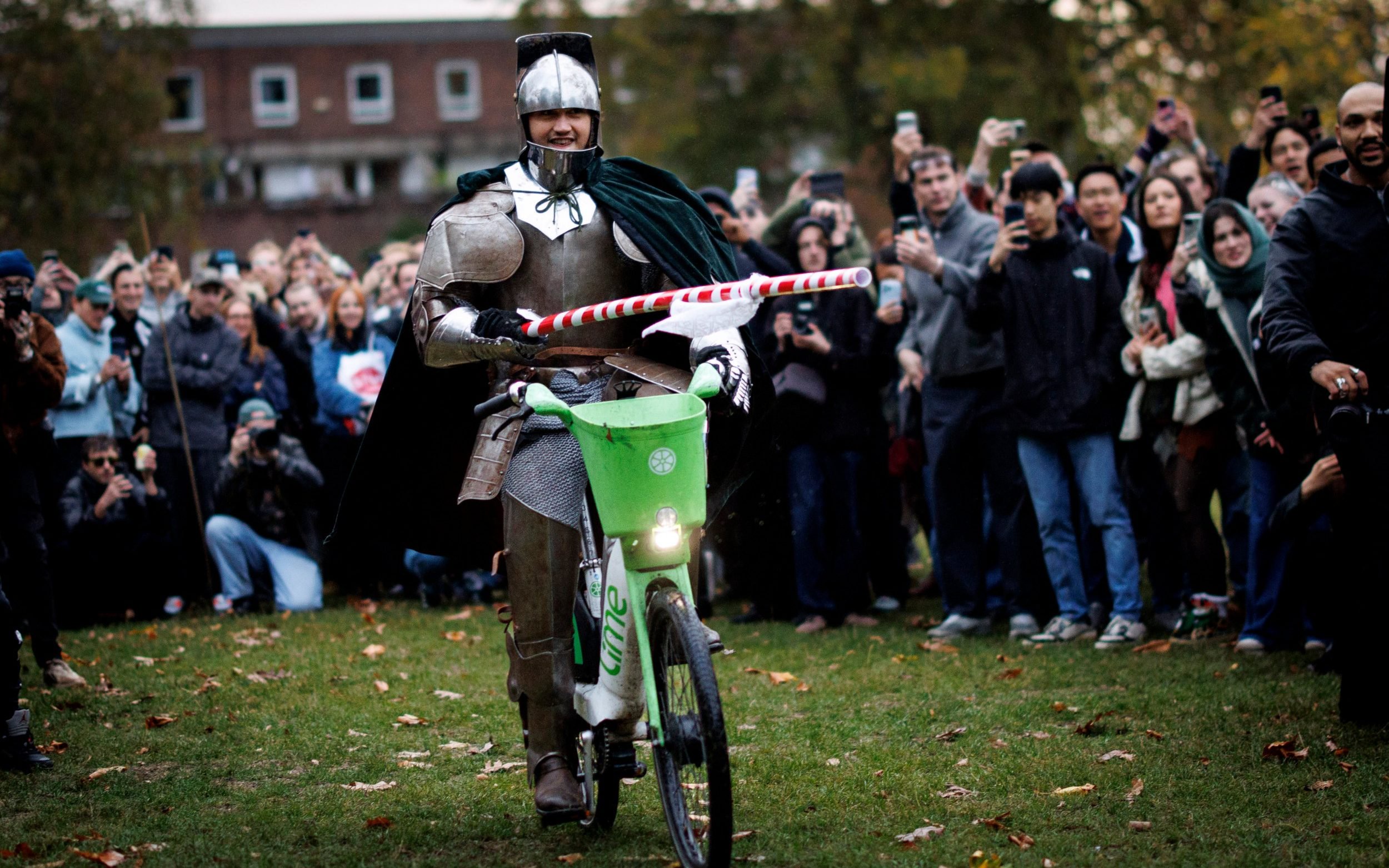 The 'spectacle of medieval jousting' on an e-bike