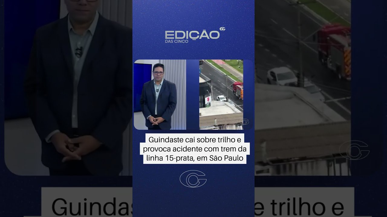 Guindaste cai sobre trilhos e provoca acidente com trem em São Paulo