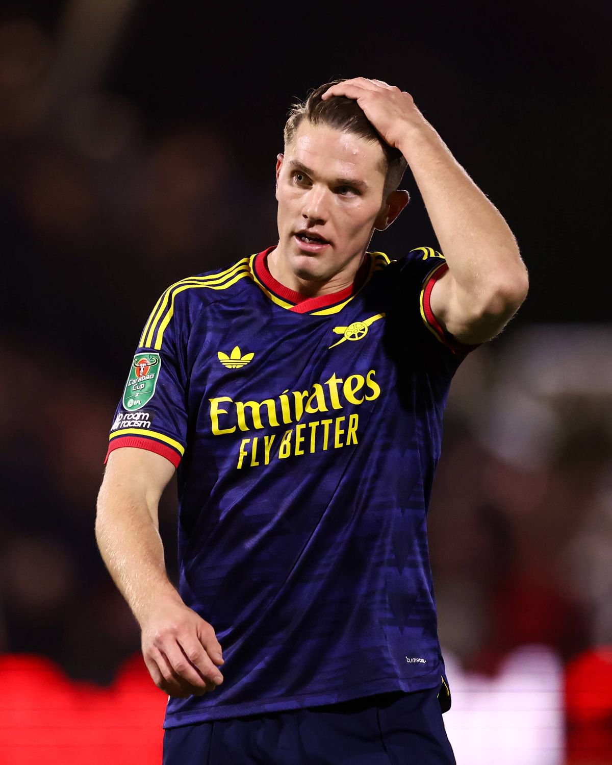 Viktor Gyokeres of Arsenal during the Carabao Cup Fourth Round match between Fleetwood Town and Arsenal at Highbury Stadium on October 27, 2026 in Fleetwood, England.