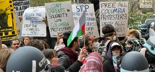 Anti-Israel Columbia student protesters stonewall, directing Fox News reporter to 'media team'