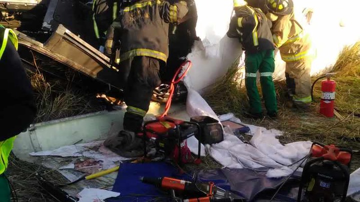 Rescue workers at the scene where 15 people were killed on the M17 Road in Patryshoek in Tshwane. Photo: Supplied