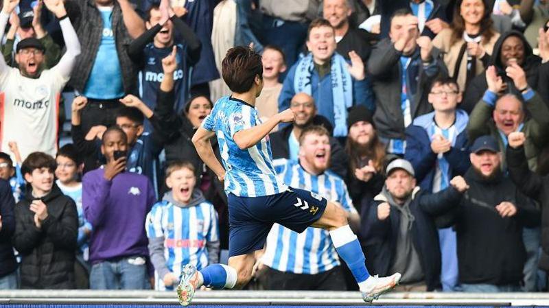 Tatsuhiro Sakamoto celebrates for Coventry City
