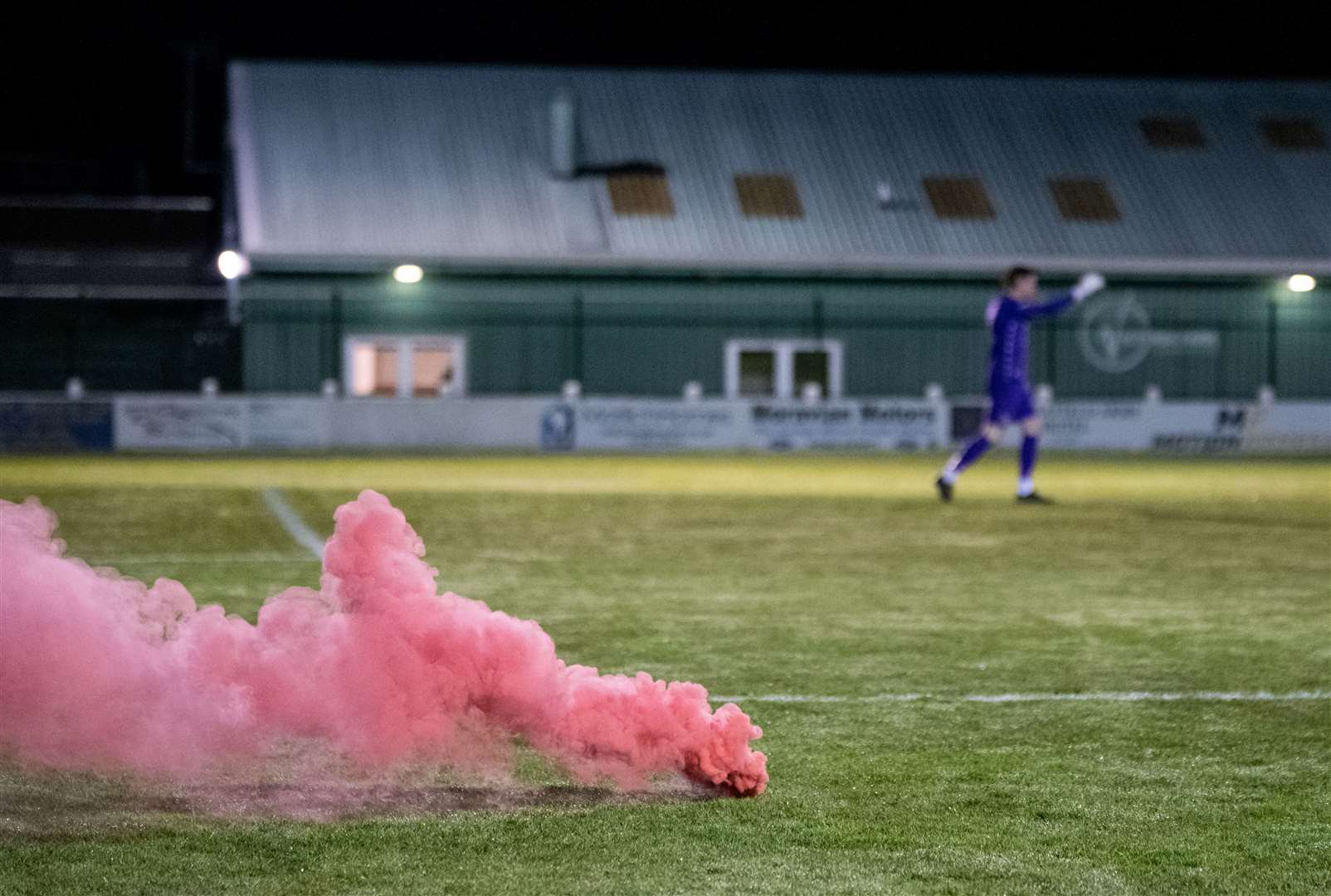 Pyrotechnics at Victoria Park. Picture: Daniel Forsyth.