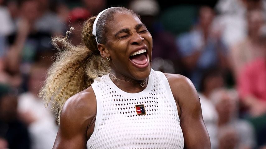 Serena Williams im Match gegen Maya Joint in der ersten Runde von Wimbledon 2026