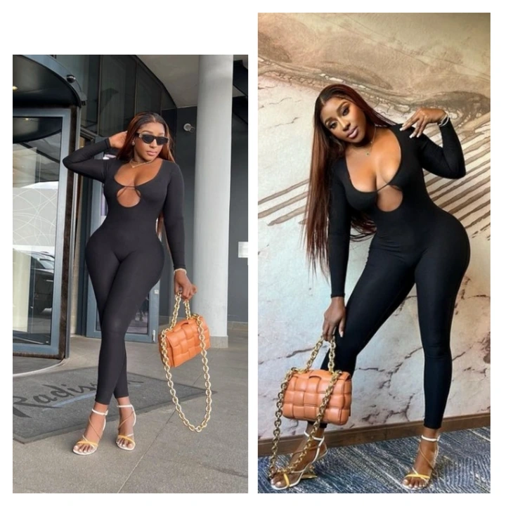 Nigerian actress Ini Edo puts her curves on display in skintight jumpsuit (Photos)