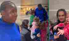 "Even the Father is Crying": Oyinbo Kids and Their Dad Shed Tears at Airport as Their Nanny Leaves