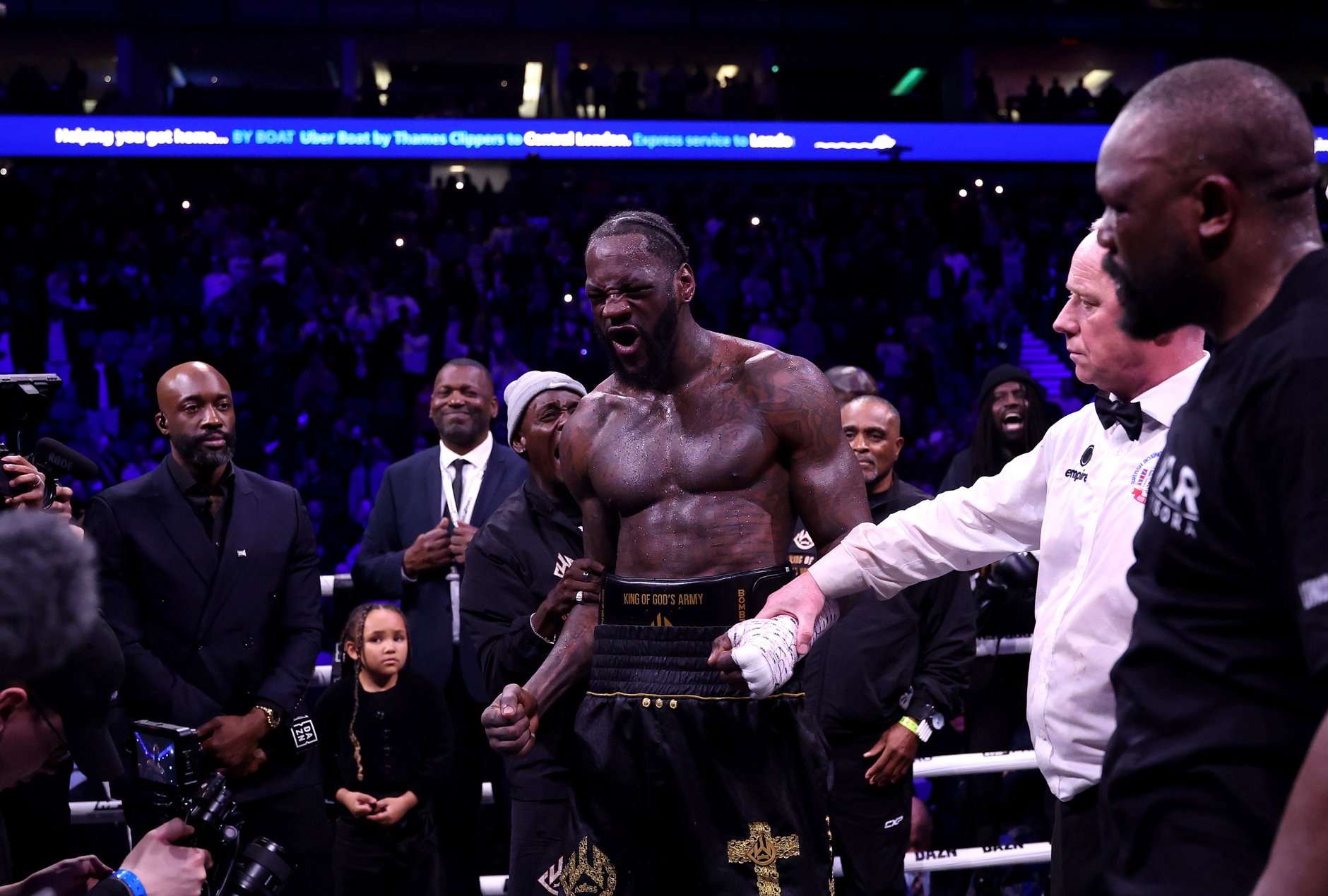 Deontay Wilder after the final bell against Derek Chisora