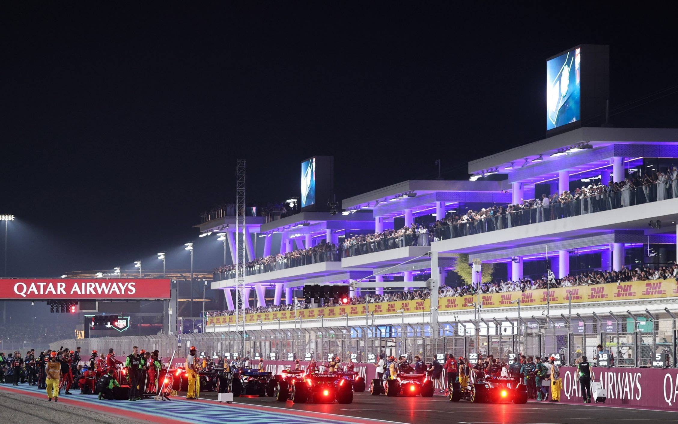 A general view of the grid during the F1 Grand Prix of Qatar at Lusail International Circuit on November 30, 2025 in Lusail City, Qatar