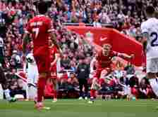 Harvey Elliott fires home Liverpool’s fourth goal