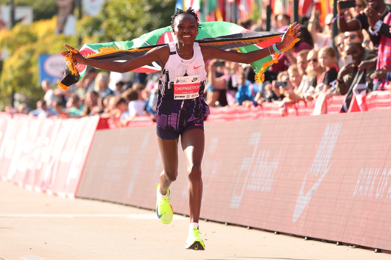 Ruth Chepngetich remains the only woman in history to break 2:10 in the marathon despite failing a drugs test months after the 2024 Chicago Marathon (Getty)