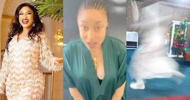 Tonto Dikeh reacts to viral photos of 'Angel' spotted in 'sneakers' during  crossover night