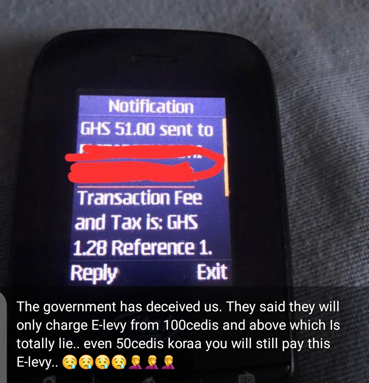 b5c306b2091d4a28b483db5310c01ec1?quality=uhq&format=jpeg&resize=720 JUST IN: Government Lied To Us – Ghanaians Cry As E-levy Is Deducted From GHC50 Transaction -See Evidence