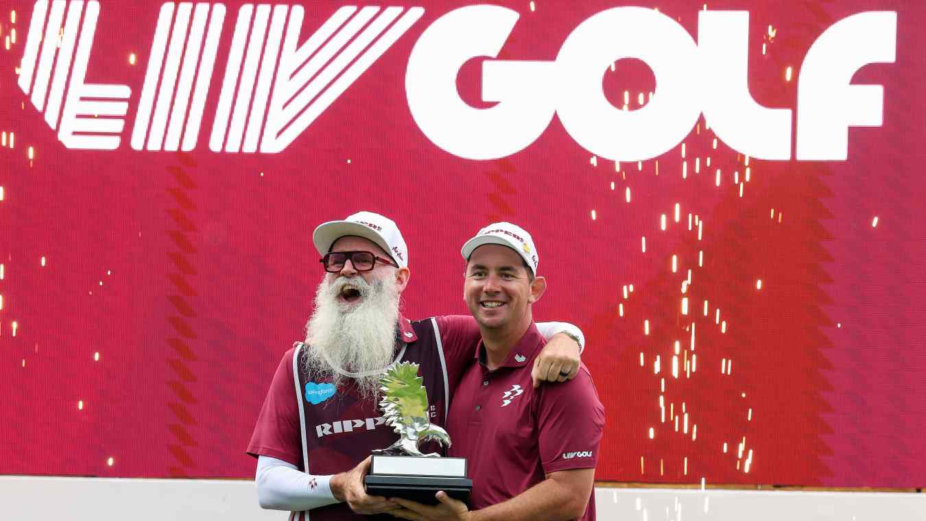 Lucas Herbert celebrates LIV Golf Virginia victory
