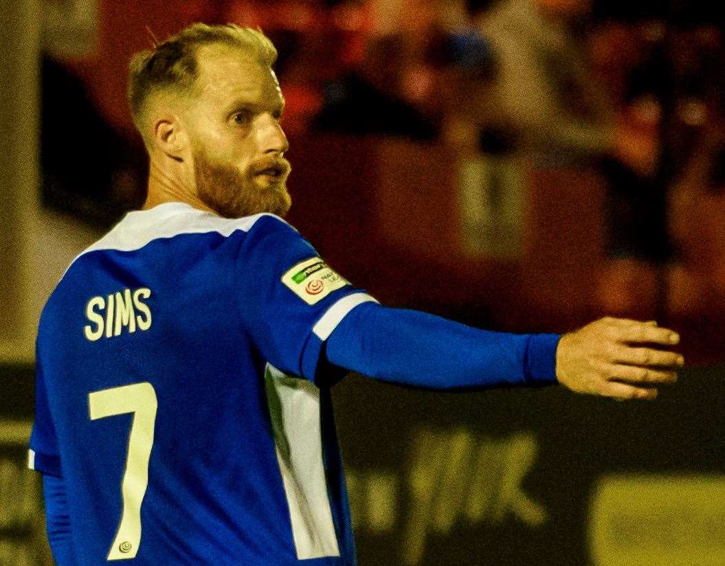 Josh Sims - opened the scoring in AFC Totton's win at Hemel Hempstead. Picture: Ed Miller